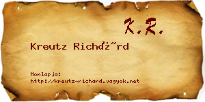 Kreutz Richárd névjegykártya