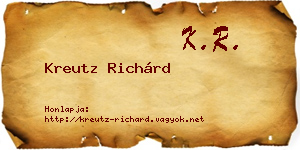 Kreutz Richárd névjegykártya